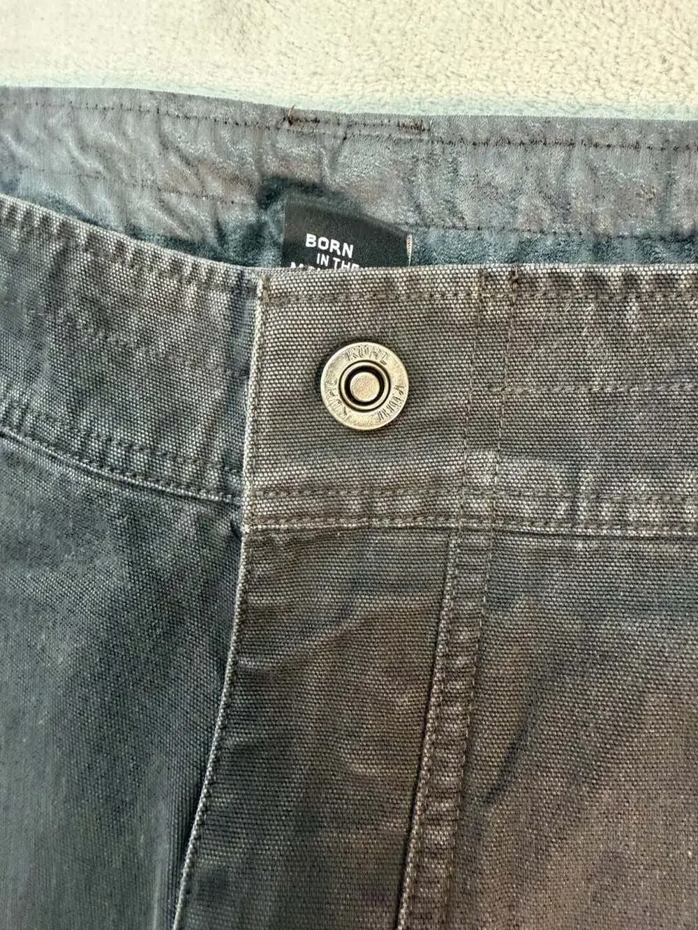 Kuhl Men's Charcoal Grey Vintage Patina Dye Canvas Hiking Work Pants 36x34
